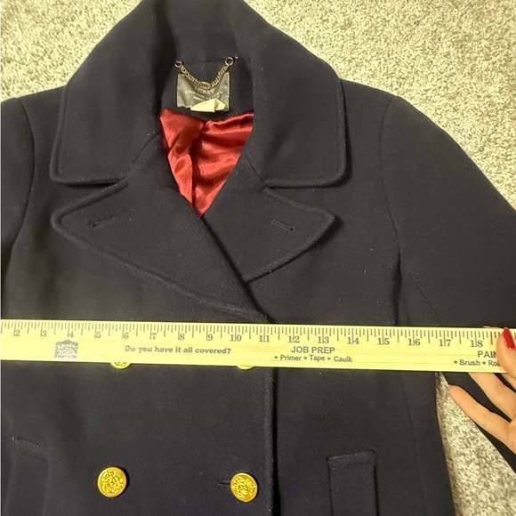 Navy Blue J.Crew Double-Breasted Peacoat Parisian winter staple 6 Wool - Picture 4 of 7